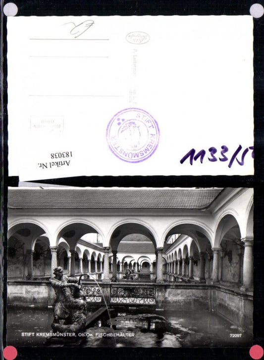183038,Stift Kremsmünster Fischbehälter Brunnen Springbrunnen