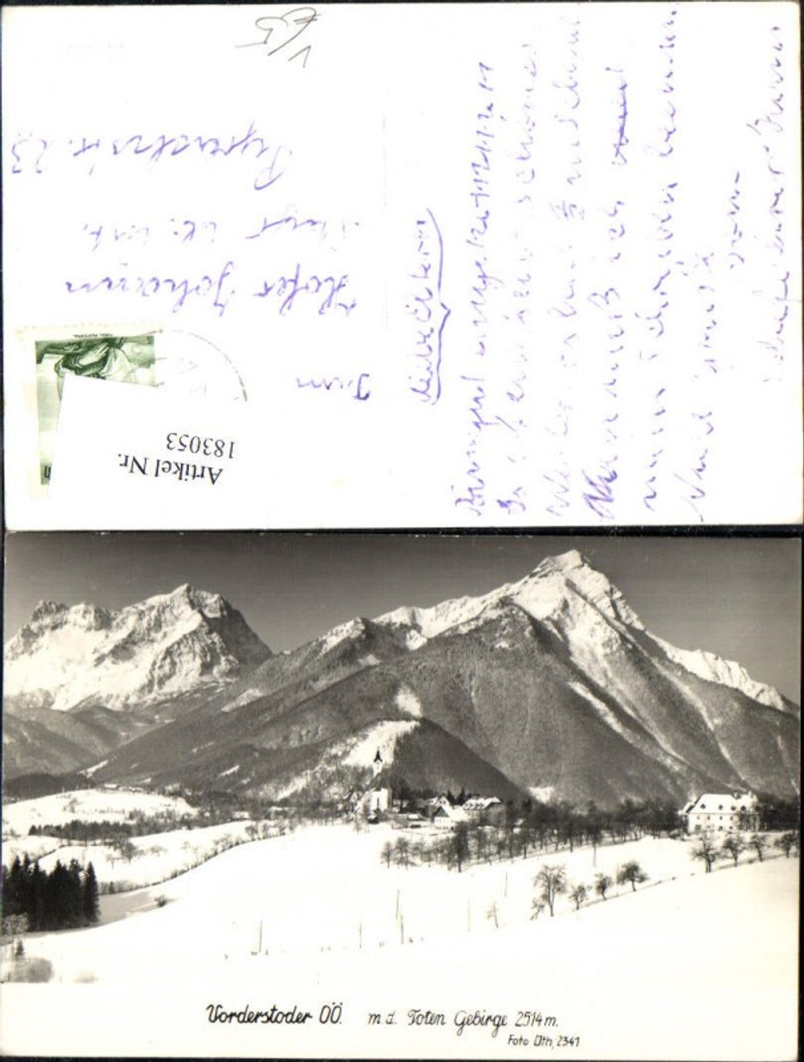 183053,Vorderstoder m. d. Toten Gebirge Winteransicht pub Foto Oth 2341