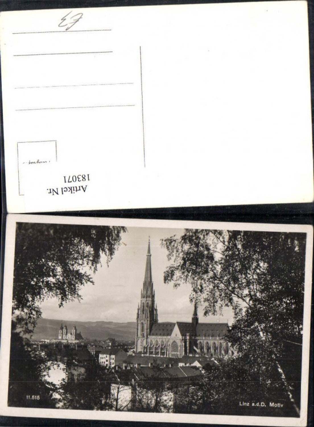 183071,Linz Motiv Ortsansicht Kirche