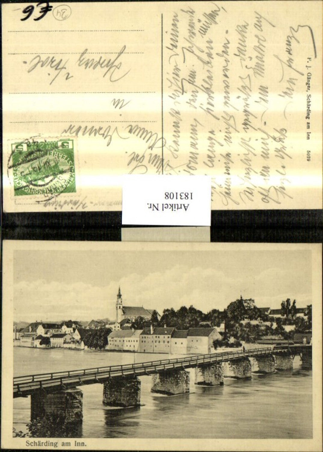 183108,Schärding am Inn Teilansicht Brücke