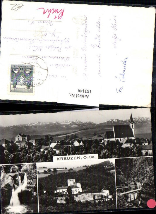 183149,Bad Kreuzen Totale Wasserfall Burg Mehrbildkarte