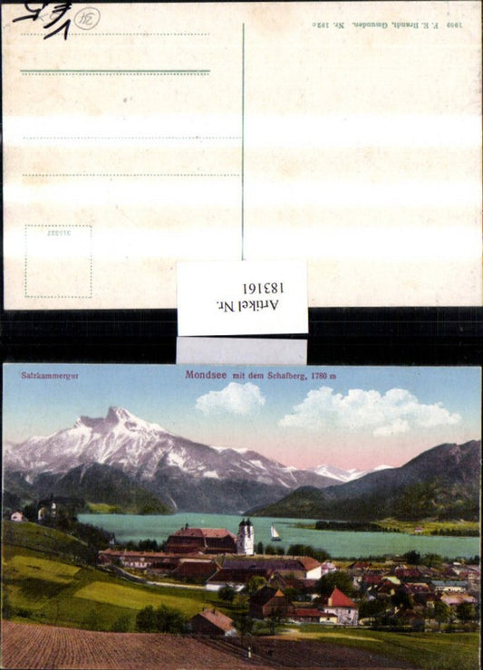 183161,Salzkammergut Mondsee m. d. Schafberg Teilansicht pub Brandt 192c