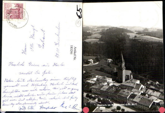 183291, Haslach im Mühlviertel, partial view, aerial photograph