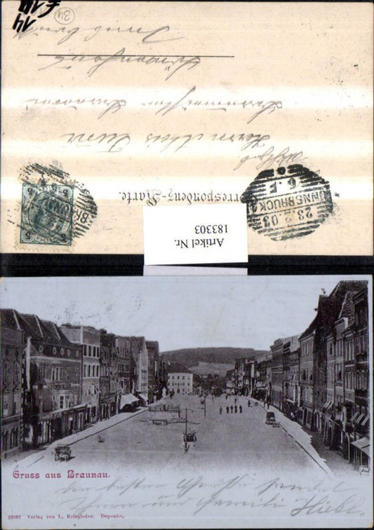 183303,Gruß aus Braunau Straßenansicht Ortsansicht Hauptplatz