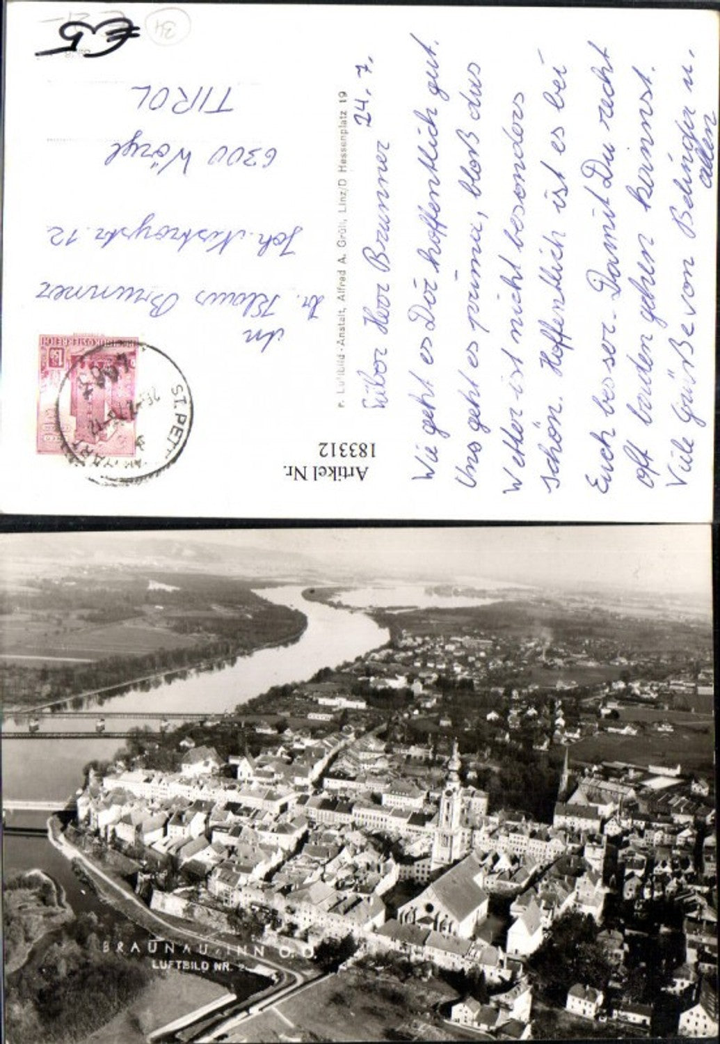 183312,Braunau a. Inn Totale Flugaufnahme