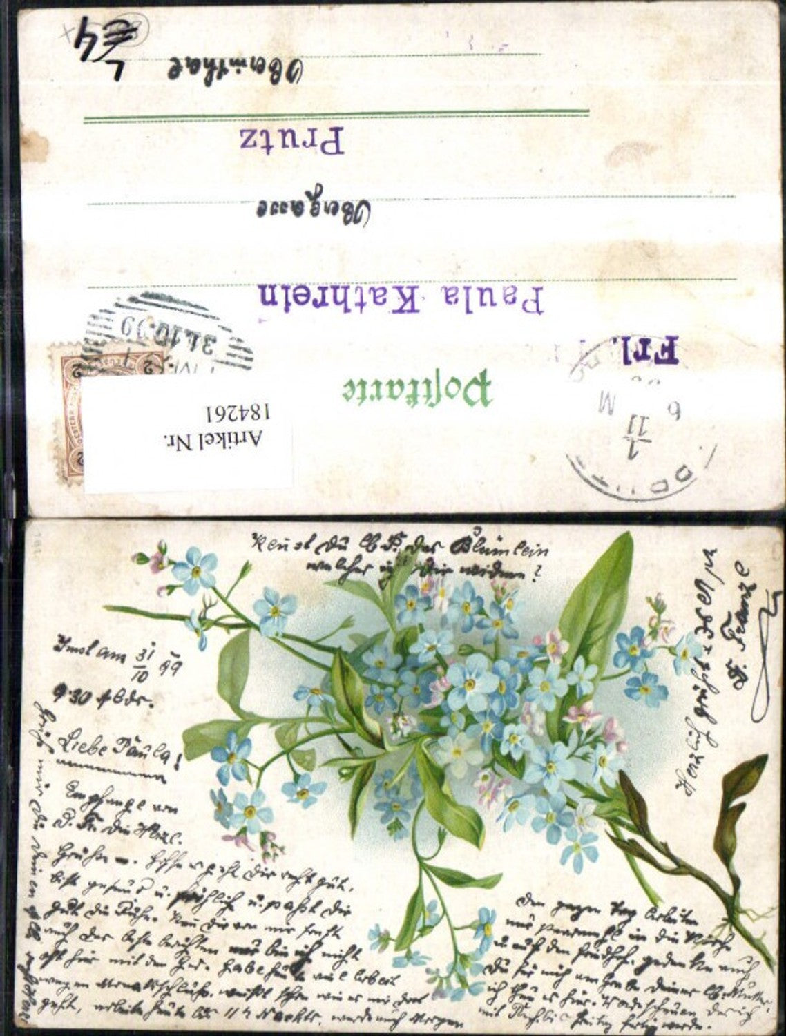 184261, Congratulations Lithograph Flowers Mistletoe