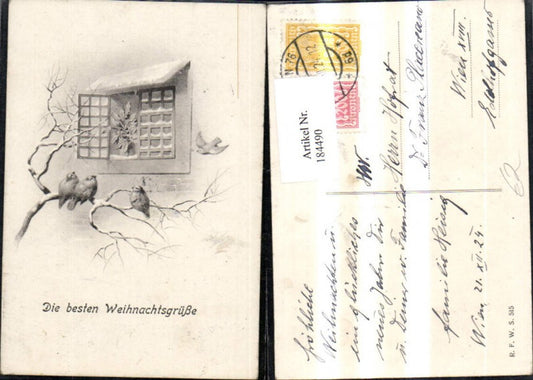 184490, Christmas birds from window