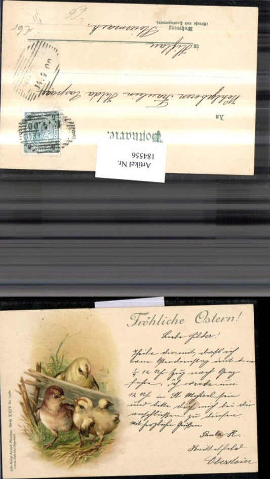 184556, Easter Lithograph AK Chick