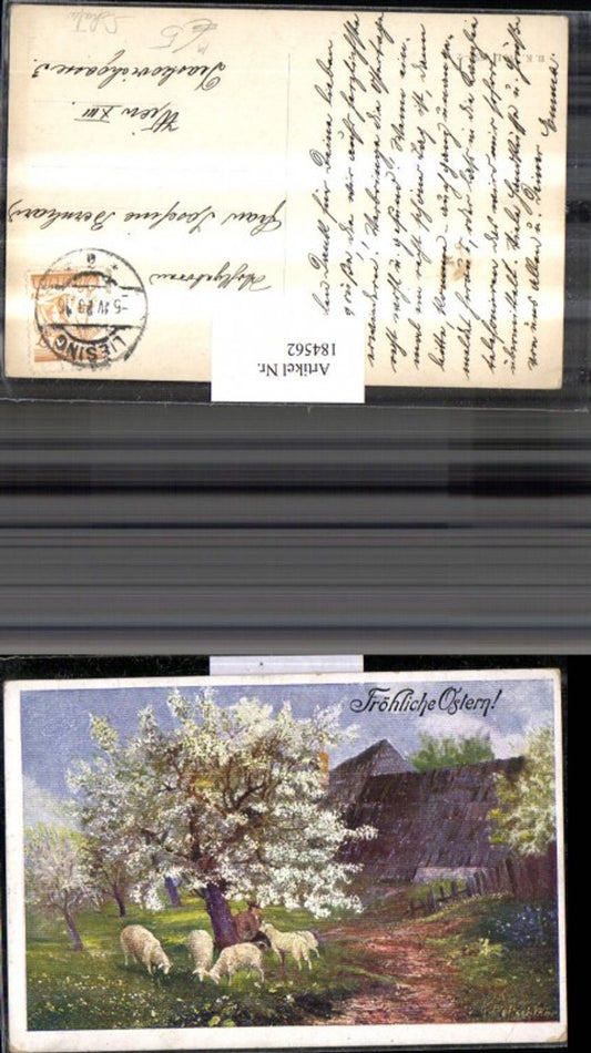 184562, Easter Artist AK Landscape Sheep Shepherd