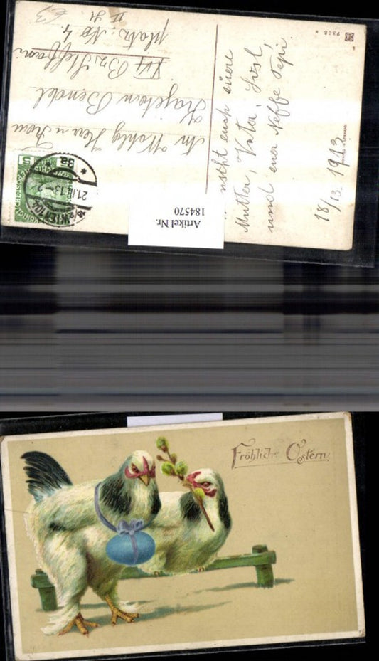 184570,Ostern Hühner Schleife Osterei Ei Palmzweig