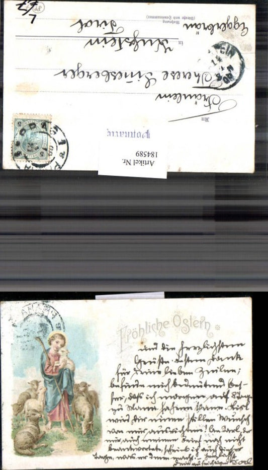 184589,Ostern Litho AK Hirte m. Schafe