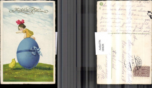184626, Easter Easter egg Egg Bow Girl with bow Chick Meadow