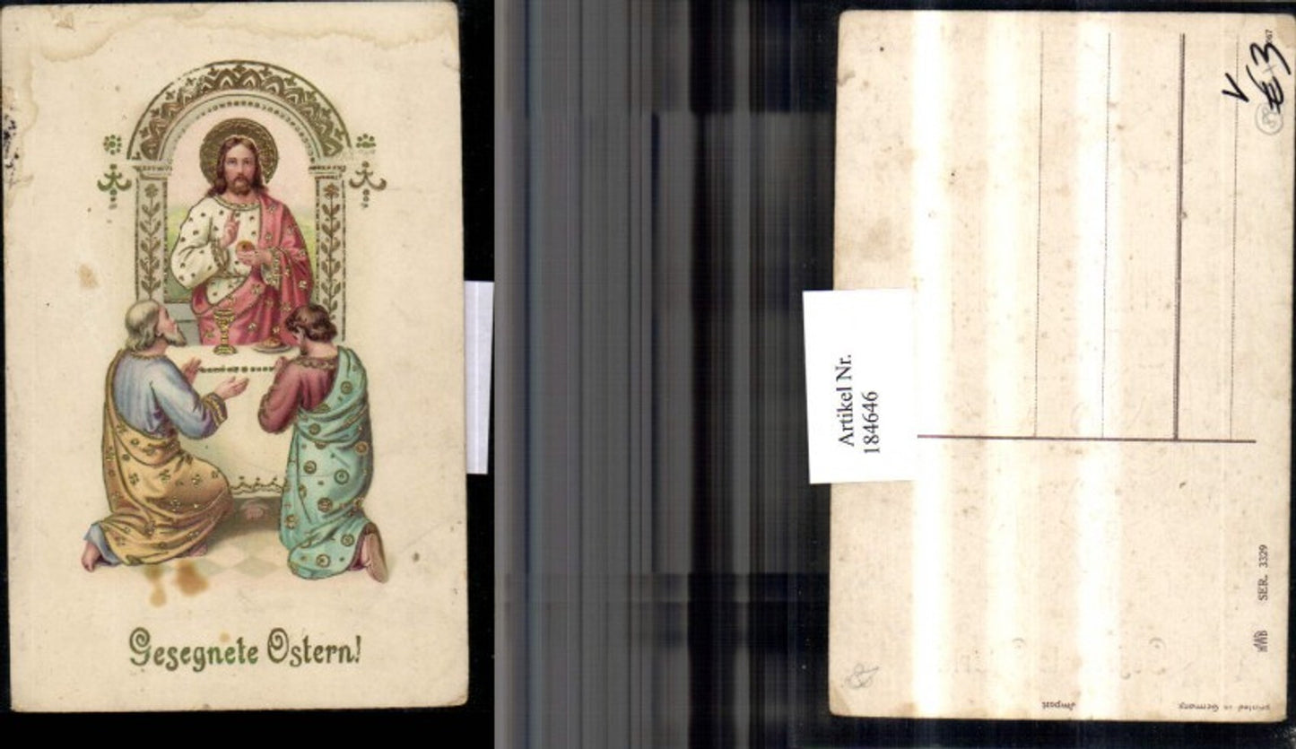 184646,Ostern Golddruck Jesus Brot Wein Männer pub HWB 3329