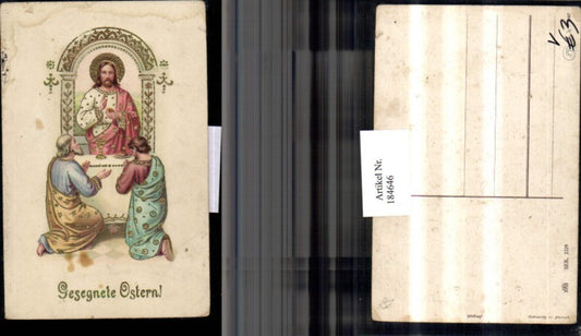 184646,Ostern Golddruck Jesus Brot Wein Männer pub HWB 3329