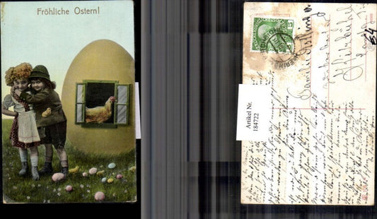 184722,Ostern Fenster im Ei Huhn Küken Eier Kinder Wiese