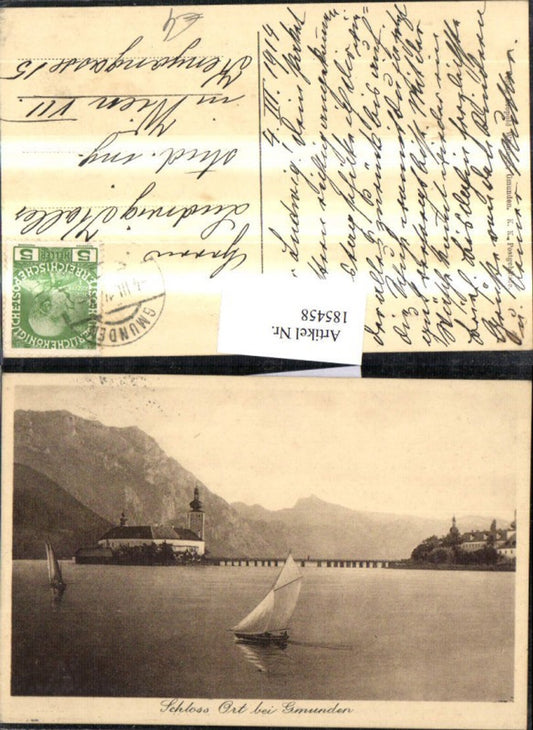 185458,Schloss Ort b. Gmunden See Segelschiff