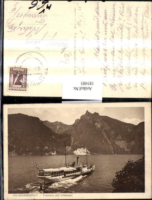 185485,Salzkammergut Traunsee m. Erlakogel Dampfer Gisela pub Brandt 0209