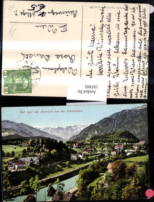 185492,Bad Ischl Teilansicht m. Dachstein v. d. Schmalenau pub Brandt 864