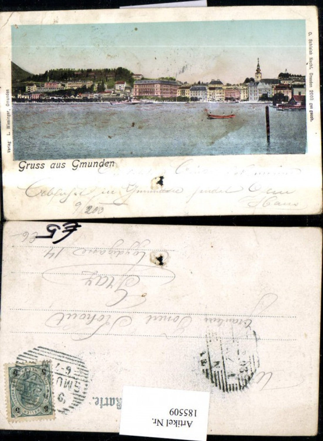 185509,Gruß aus Gmunden Teilansicht