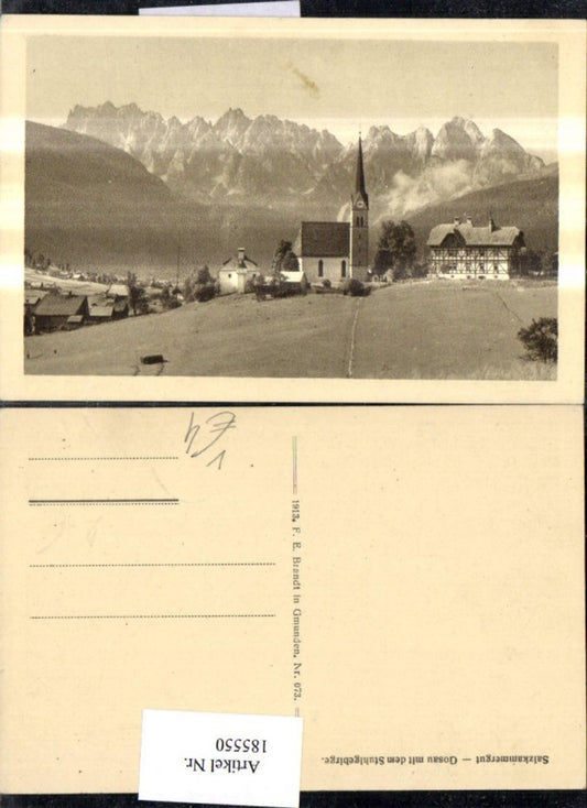 185550,Salzkammergut Gosau m. d. Stuhlgebirge Teilansicht Kirche pub Brandt 073