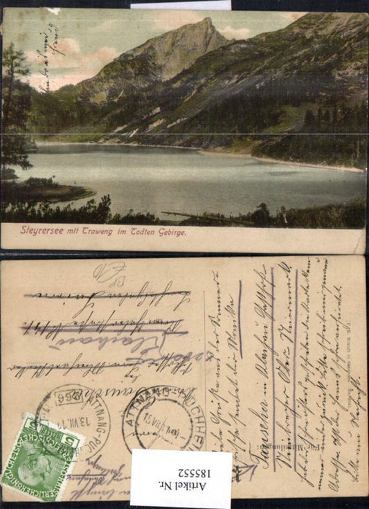 185552,Steyrersee m. Traweng im Todten Gebirge Bahnpost Zug 266