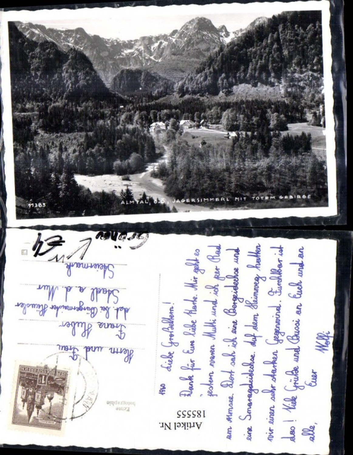 185555,Almtal Jagersimmerl m. Totem Gebirge b. Grünau