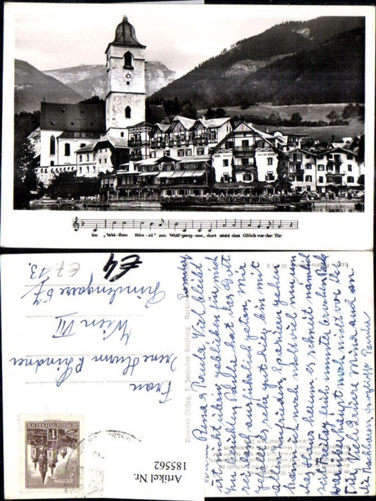 185562,St. Wolfgang Teilansicht Kirche Weisses Rössl Liedzeile