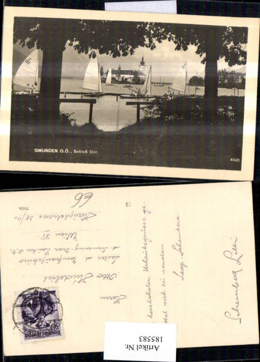 185583,Gmunden Partie Schloss Orth Segelschiffe