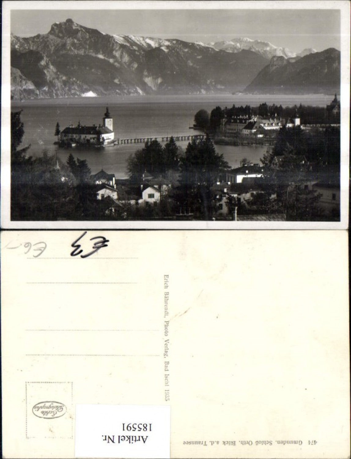 185591,Gmunden Teilansicht Schloss Orth Blick a. d. Traunsee