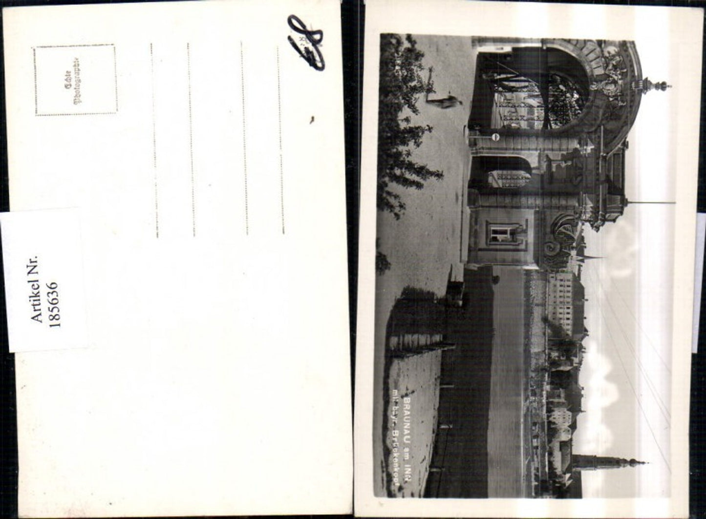 185636,Braunau a. Inn Teilansicht b. Bayr. Brückenkopf Brücke