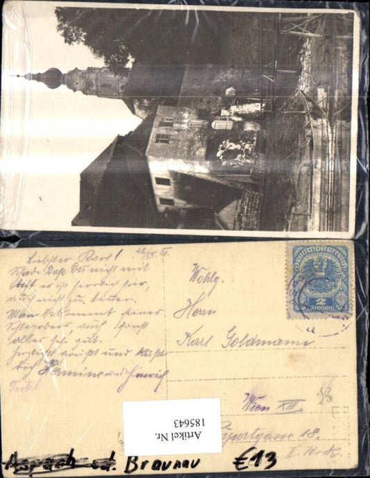 185643,Braunau a. Inn Ortsansicht Kirchenturm Haus Boot