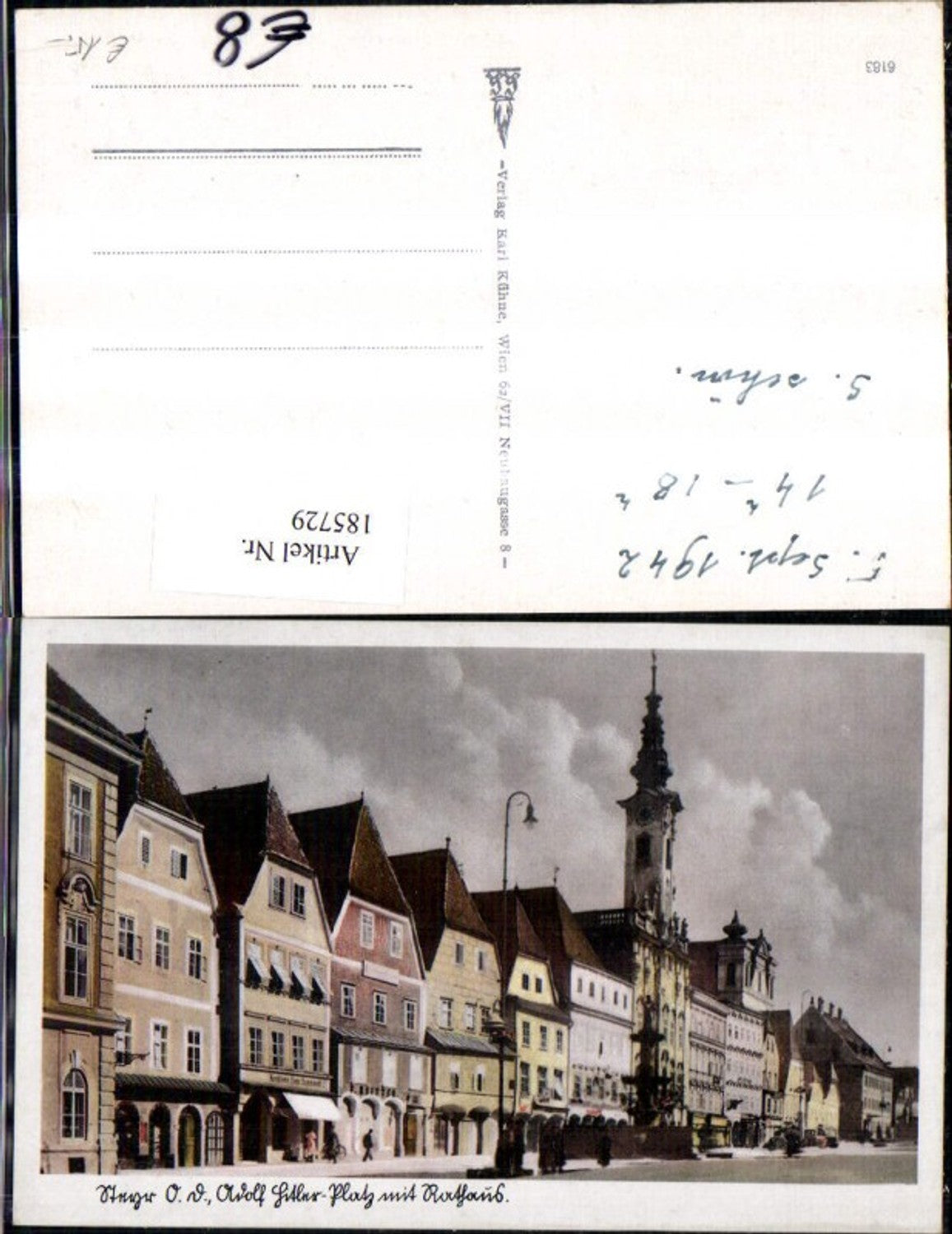 185729,Steyr Stadtplatz m. Rathaus 1942