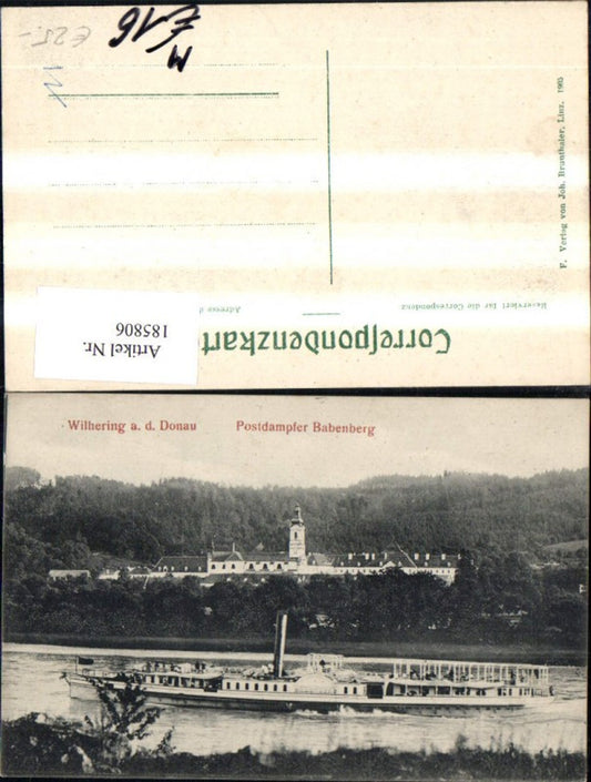 185806,Wilhering a. d. Donau Postdampfer Babenberg Schiff