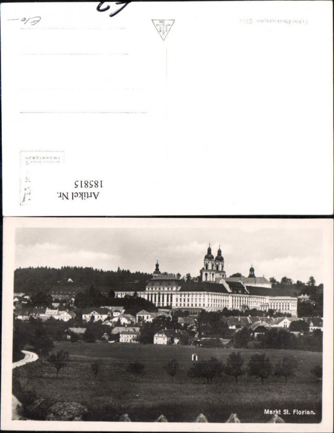 185815,St Florian Markt u. Stift i. Hintergrund Foto Ak