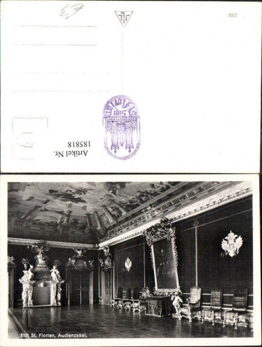 185818,St Florian Stift Innenansicht Audienzsaal Foto Ak