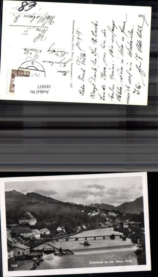185837,Steinbach a. d. Steyr Ansicht m. Brücke Wehr