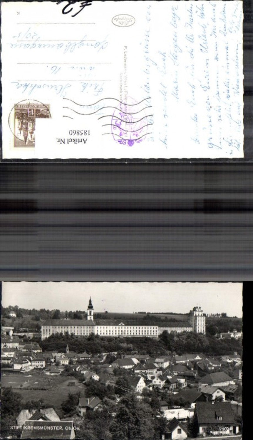 185860,Kremsmünster Stift m. Ortsansicht