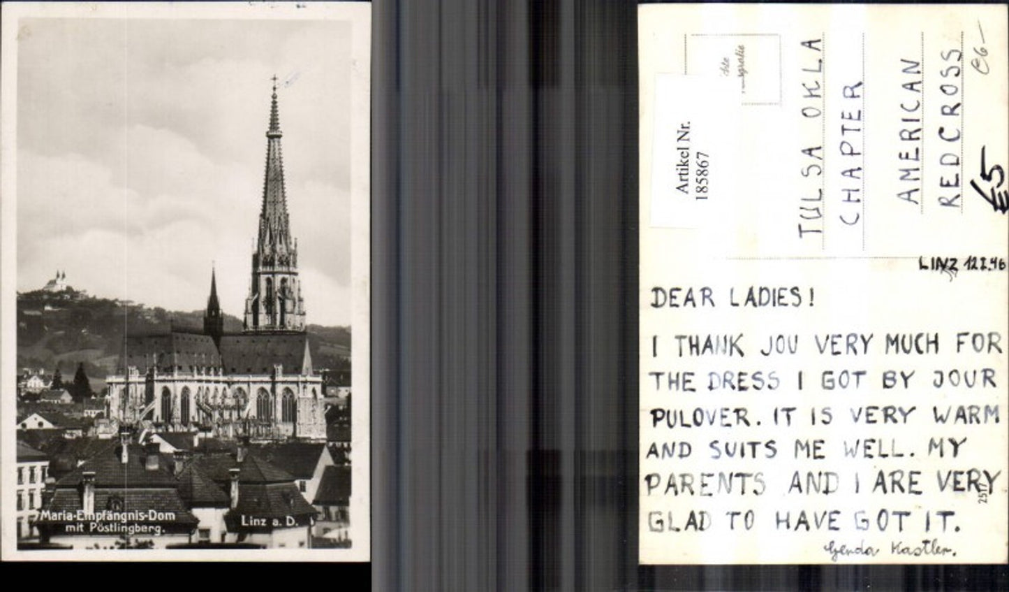 185867,Linz Maria Empfängnis Dom Kirche m. Pöstlingberg Foto Ak