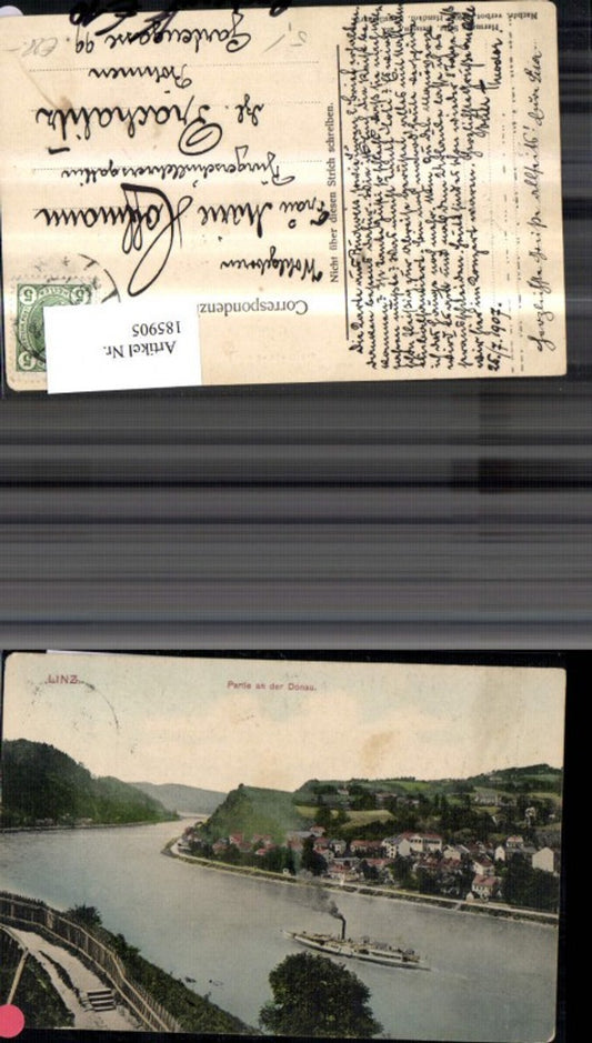 185905,Linz Puchenau Partie a. d. Donau Schiff Dampfer