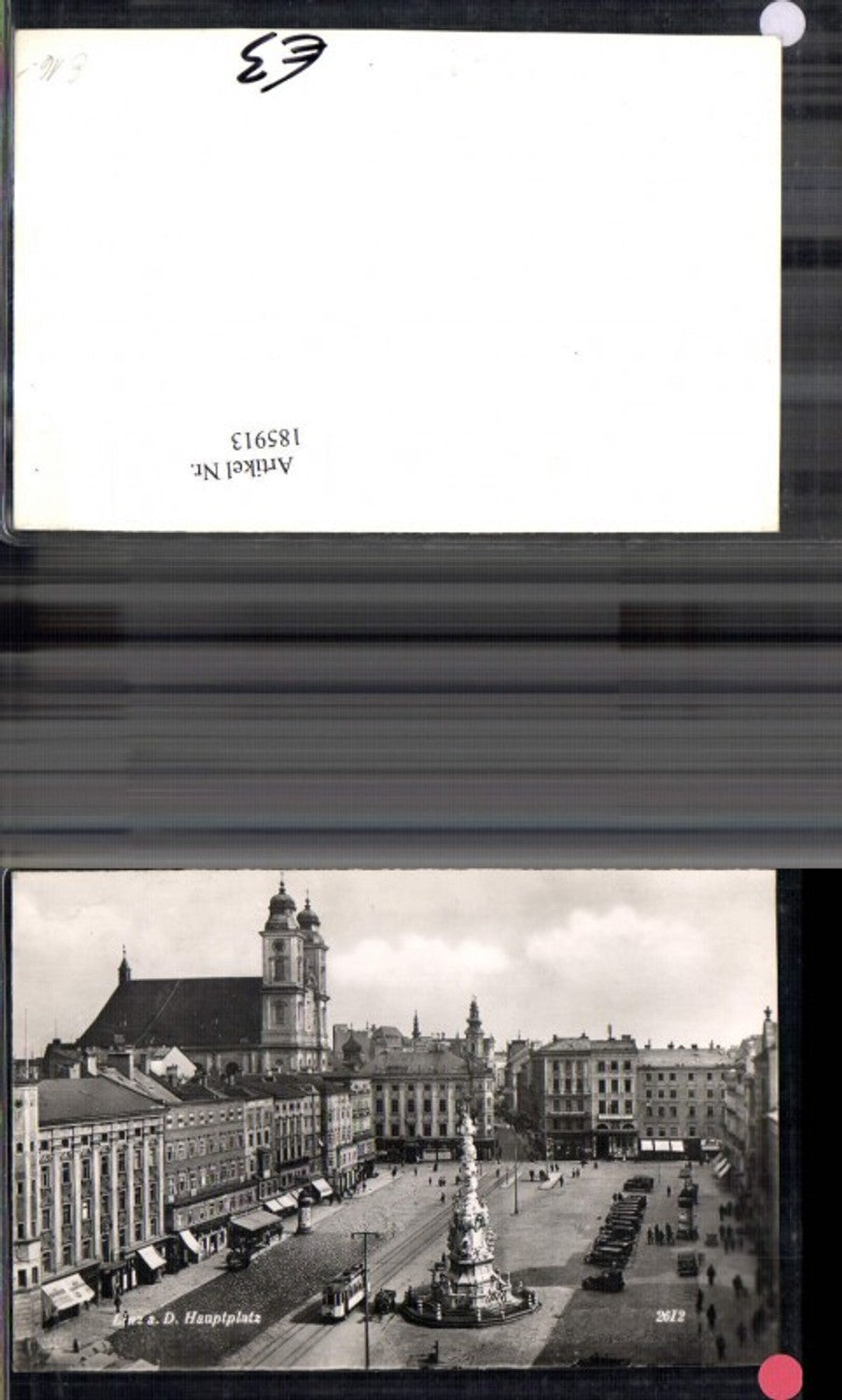 185913,Linz Hauptplatz m. Strassenbahn Automobile Personen