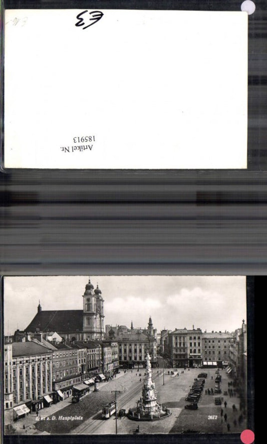 185913,Linz Hauptplatz m. Strassenbahn Automobile Personen