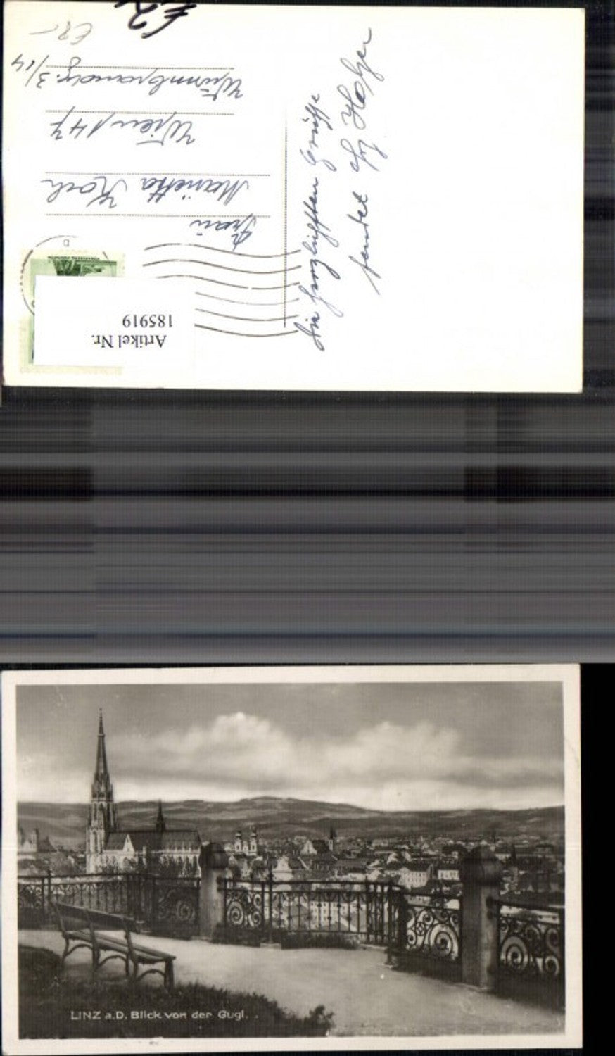 185919,Linz a. d. Donau Blick v. d. Gugl Foto Ak