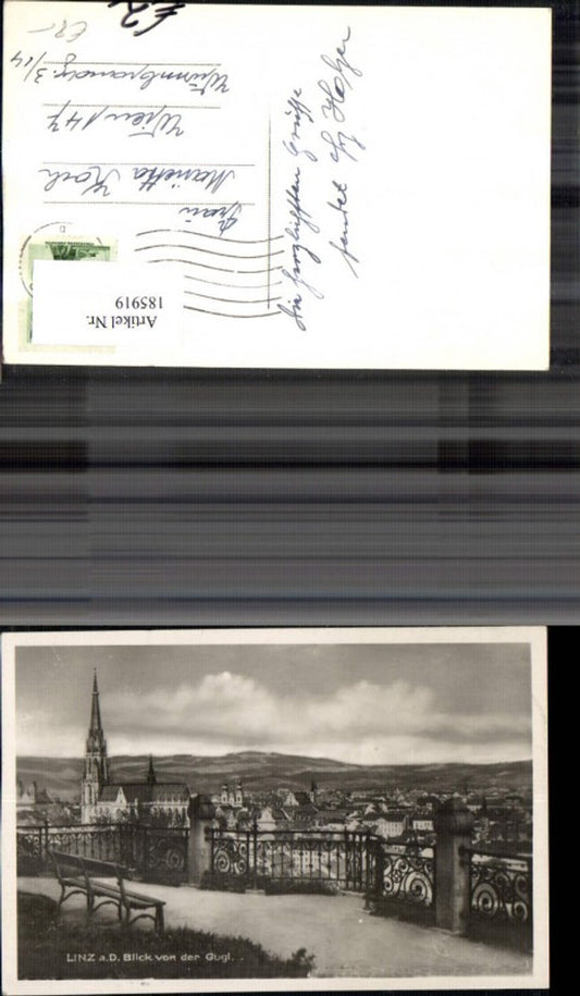 185919,Linz a. d. Donau Blick v. d. Gugl Foto Ak