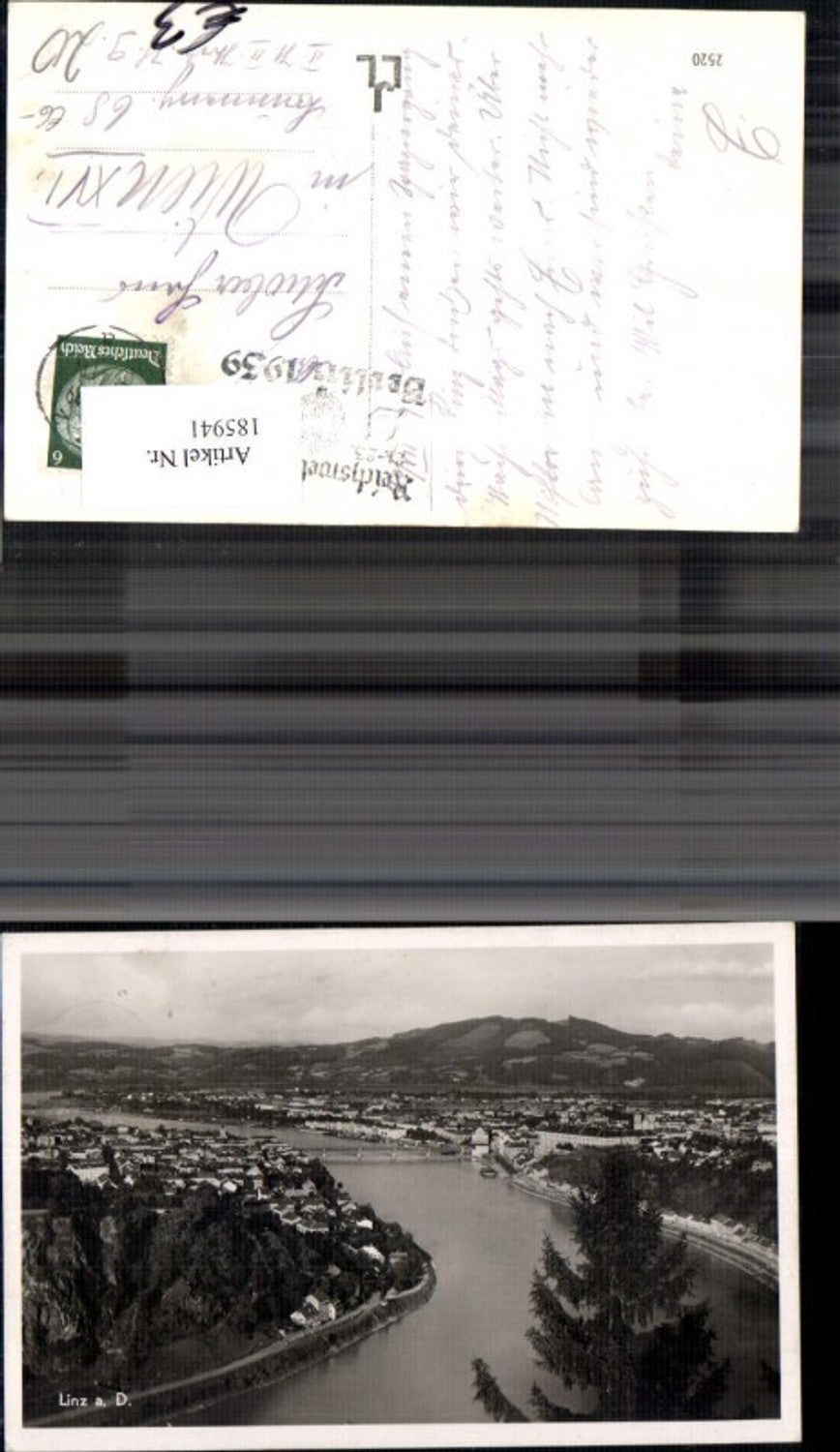 185941,Linz Teilansicht m. Donau