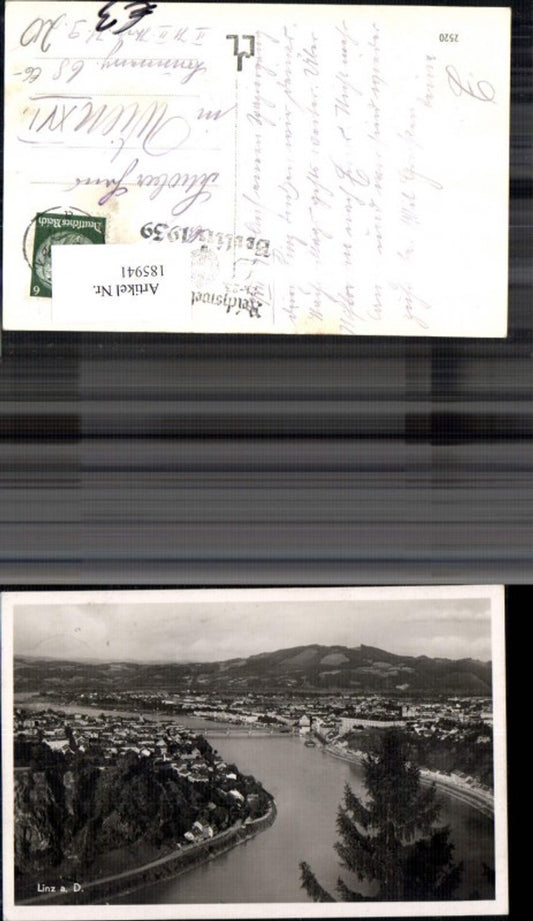 185941,Linz Teilansicht m. Donau