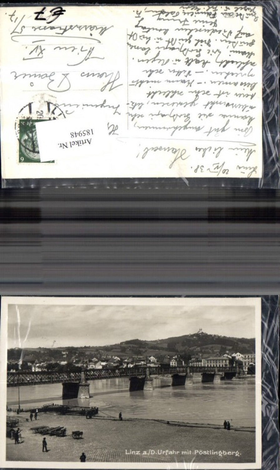 185948,Linz a. d. Donau Urfahr m. Pöstlingberg Brücke Foto Ak
