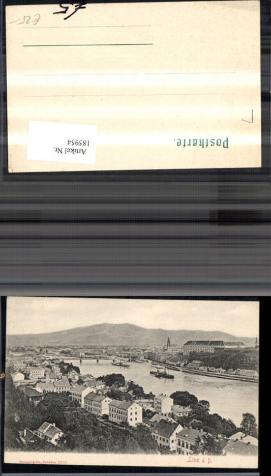 185954,Linz Teilansicht m. Schiff Dampfer pub Stengel Co 3703