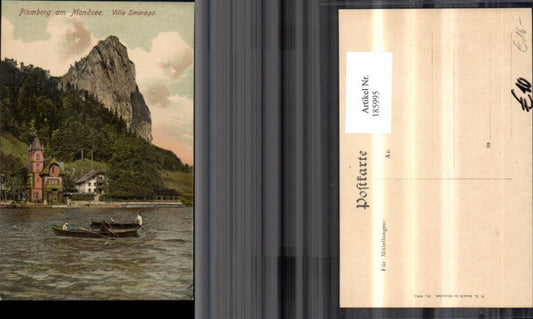 185995,Plomberg a. Mondsee Villa Smaragd Ansicht m. Ruderboot