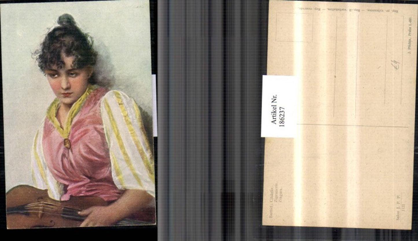 186237,Künstler AK Barthel Gypsy Mignon Mädchen m. Geige