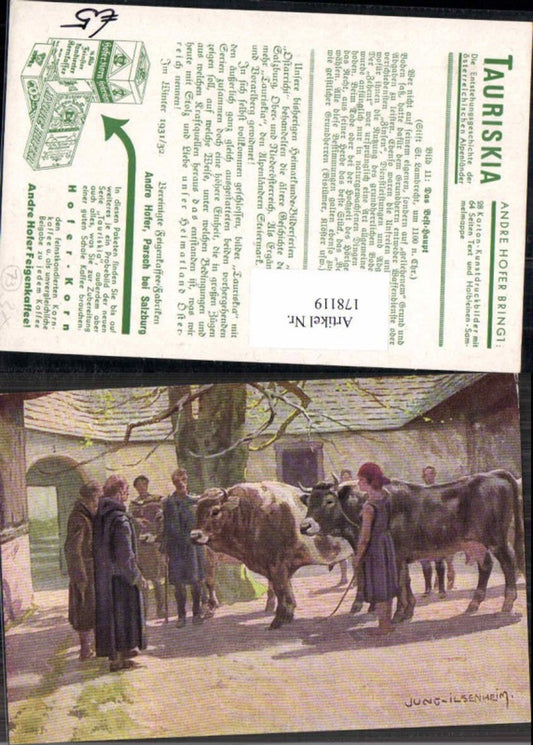 178119,Reklame AK Werbekarte Andre Hofer Parsch Salzburg Kaffee Kornkaffee